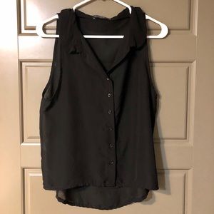 🔥3/$30! [Brandy Melville] sheer sleeveless collared top